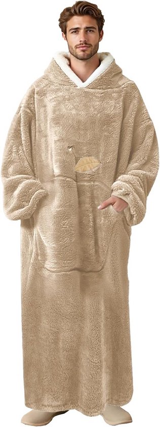 Extra lange oversized deken hoodie, draagbare deken met capuchon