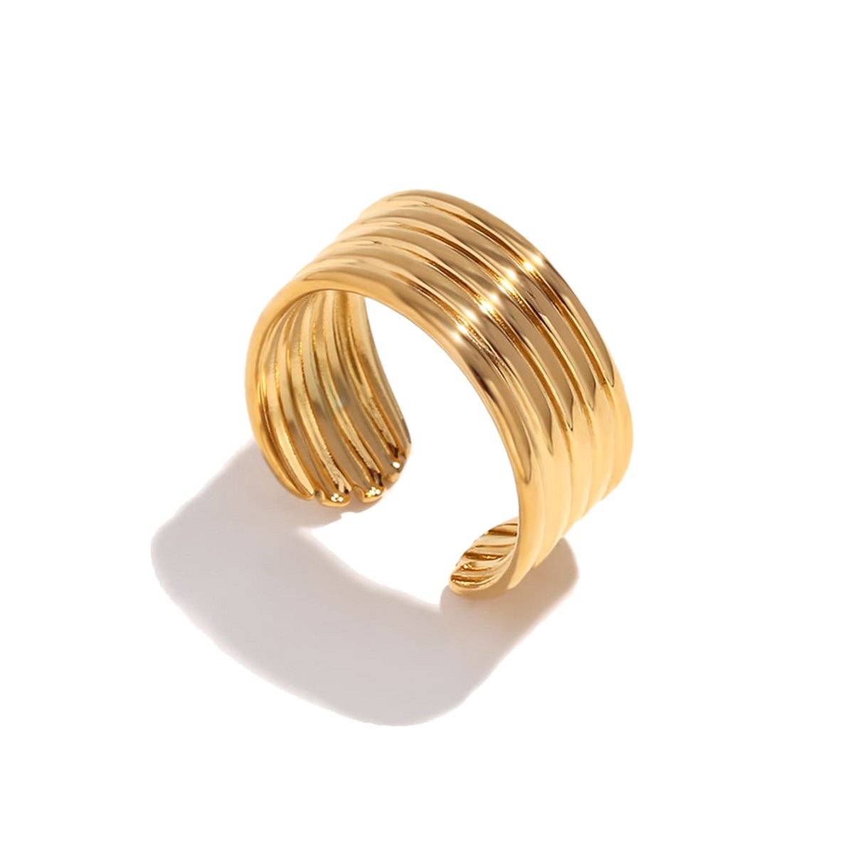 Veldy goudkleurige ring - RVS ring - Stainless steel ring goud/gold - Mooie ring - Goudkleurig