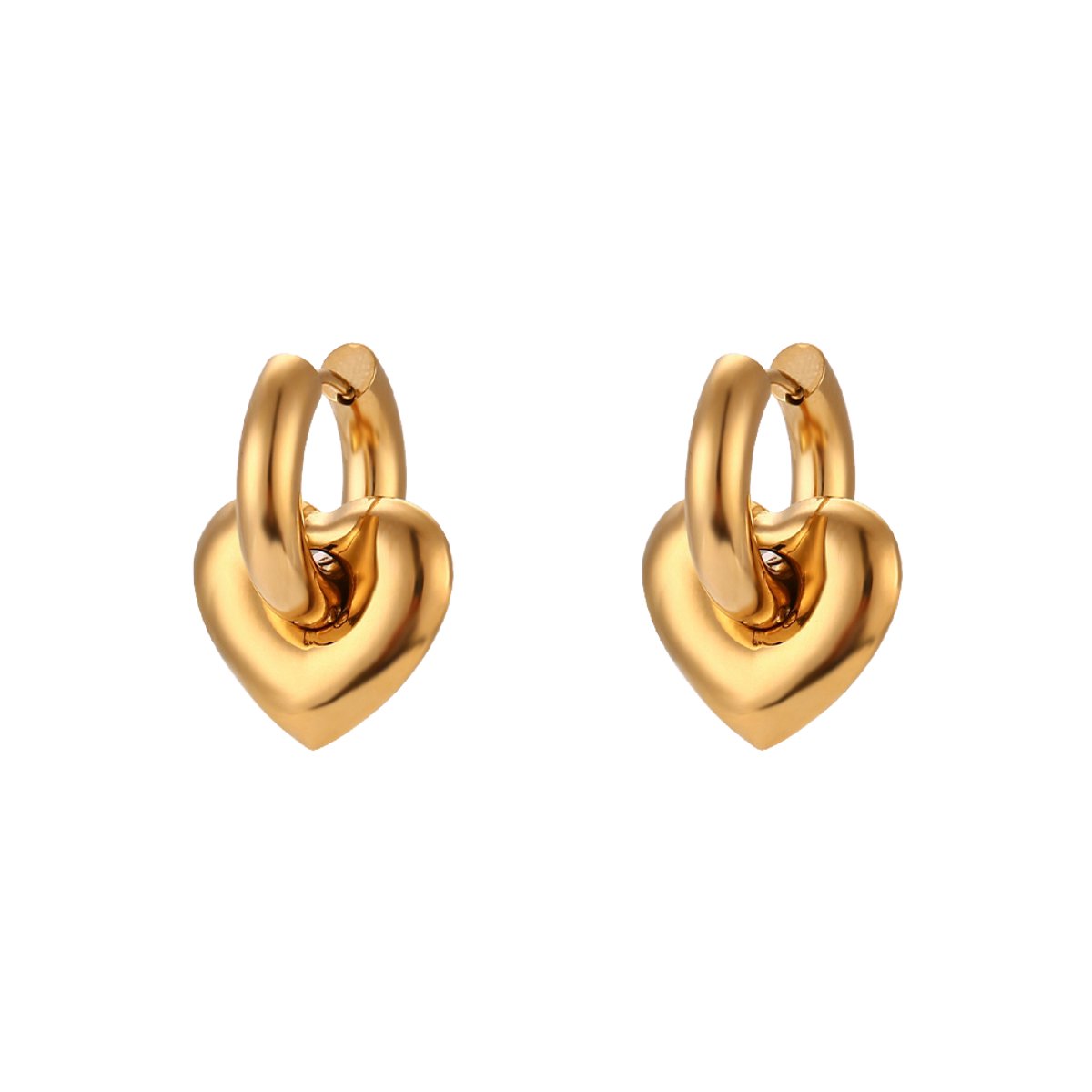 Veldy goudkleurige oorbellen - RVS oorbellen - Stainless steel oorbellen goud/gold - Mooie oorbellen - Goudkleurig
