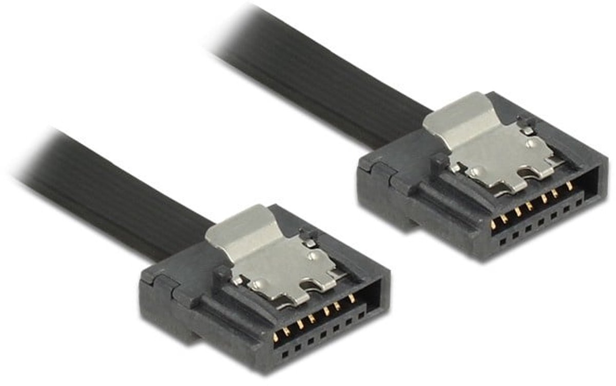 SATA FLEXI datakabel - plat - SATA600 - 6 Gbit/s / zwart - 0,10 meter