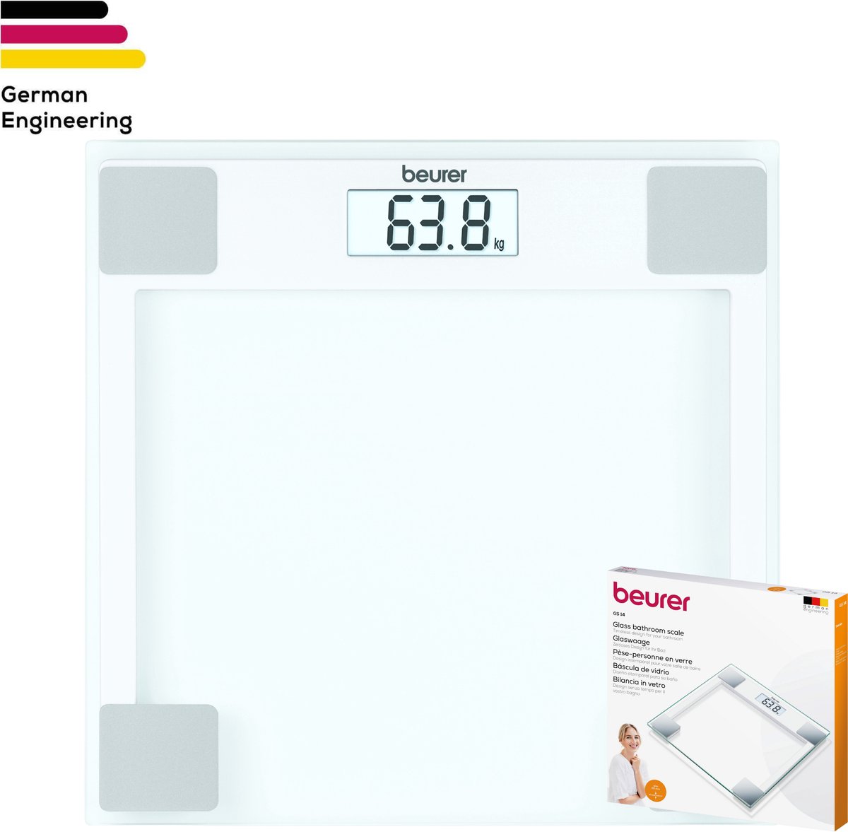 Bol.com Beurer GS 14 Personenweegschaal - Digitaal - Weegschaal tot 150 kg - Doorzichtig Veiligheidsglas - Ultra dun (20 mm) des... aanbieding