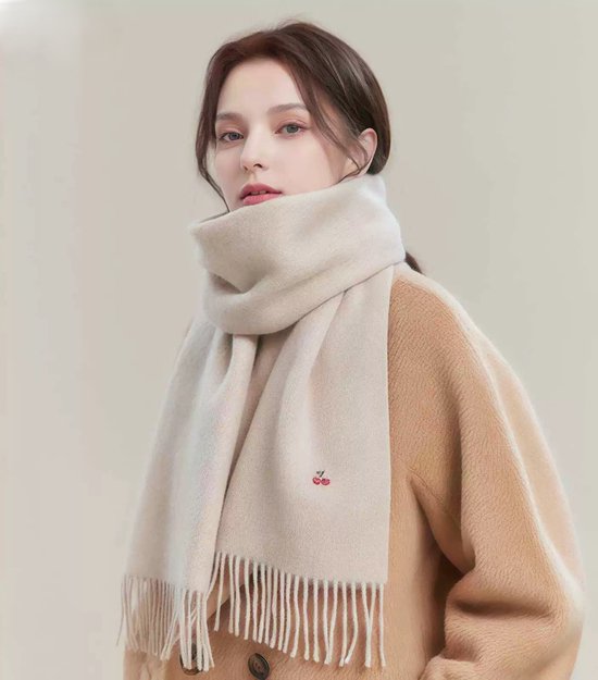 Écharpe tricotée en pure laine colorée XL-200*90CM avec fil d'argent