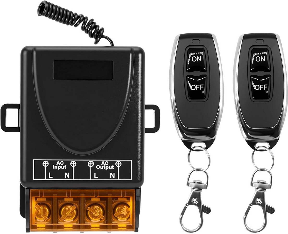 Draadloze Afstandsbediening Set met 2 Zenders en 30A Relaisontvanger voor Verlichting en Pompen