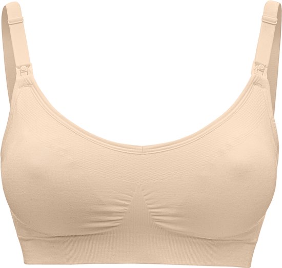 Soutien-gorge Medela Keep Cool Ultra - Soutien-gorge d'allaitement sans couture - Soutien-gorge de maternité avec 6 zones respirantes - Matière Soft Touch - Confortable et maintien - Chai - Taille L