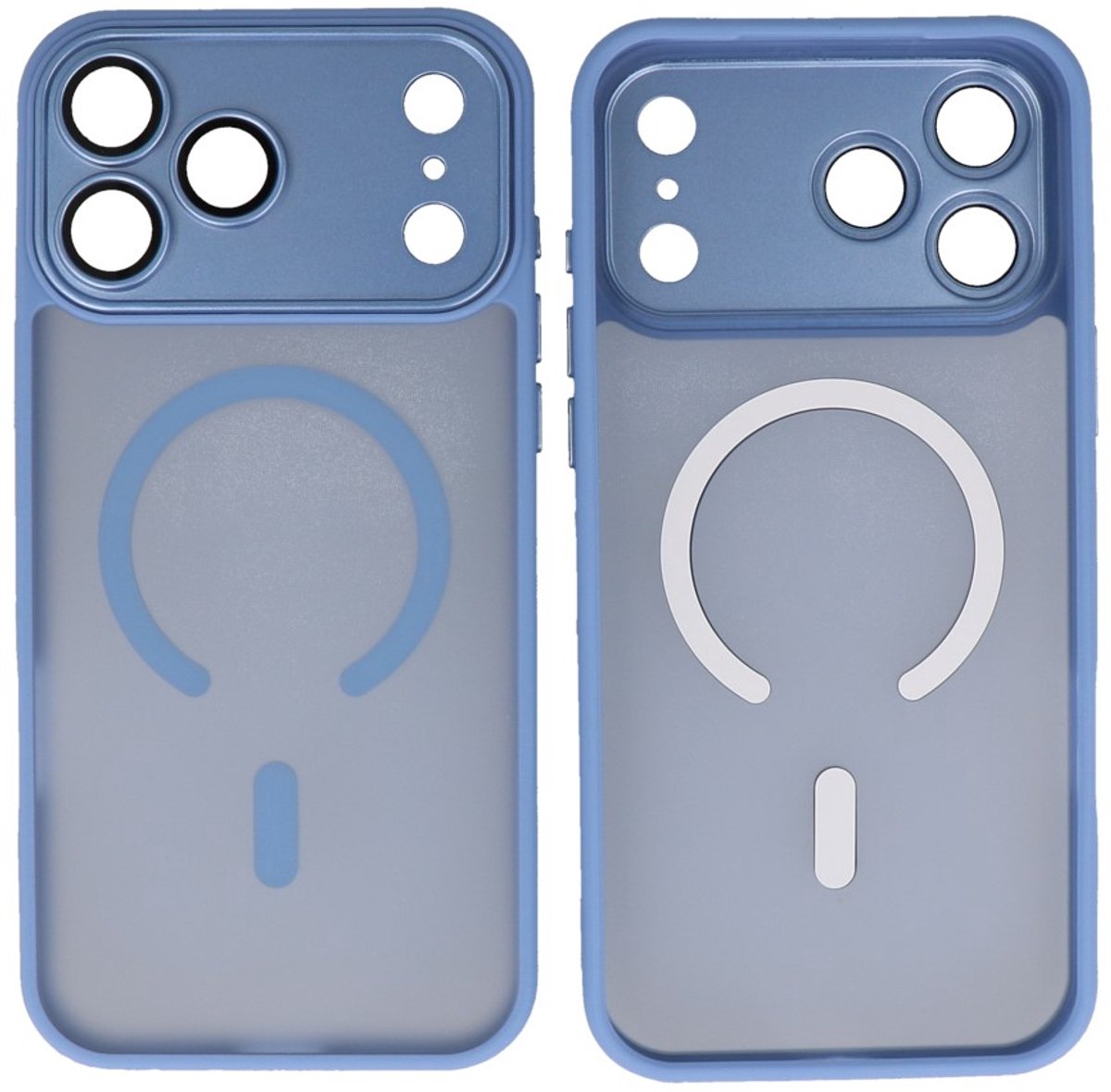 MagSafe Hoesje Geschikt voor iPhone 17 Pro Max - Mat-Transparent met Camera Beschermer Case - Paars