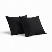 Kasteel - Kussenslopen - 60x70 cm - Zwart - 100% Katoen - Set Van 2 Stuks