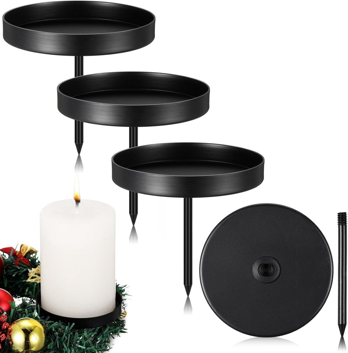 Stunq® Klassieke Metalen Kandelaar Set voor Adventskransen en Decoratieve Schalen