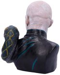 Achterkant van de buste van Lord Voldemort. Voldemort draagt een donker tenue met blauwe accenten.