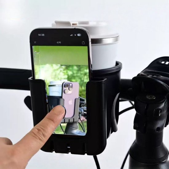 1 stuk - Bidonhouder - Universele bidonhouder - Telefoonhouder - Bidonhouder voor de fiets - Bidonhouder voor de kinderwagen - Drankhouder - Zwart — afbeelding 5