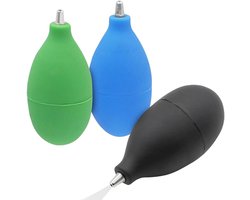 Stofblazer - 3 stuks - Luchtblazer - Blaasbalg - Siliconen - Cleaning Kit - Voor Camera Lens Horloge Smartphone Laptop Computer Drone Reparatie - Zwart, blauw, groen