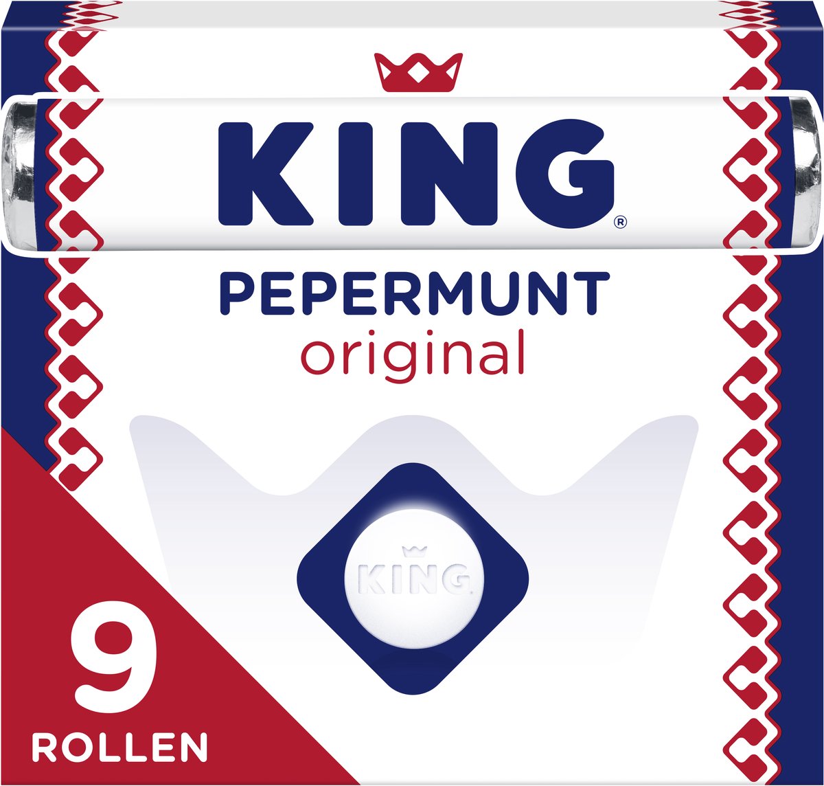 King Pepermunt - rol mint verfrisser - frisse smaak - 9x44g