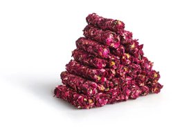 Turks fruit met Rozenblaadjes Granaatappel en Antep Pistachenoten ( Vinger ) 400g - Gül Yapraklı narli ve Antep Fıstıklı Parmak Lokum Turk Lokumu - Turkish Delight with Rose pomegranate and Antep Pistachios 400 g