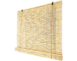 Bamboe Raamjaloezieën 100x180 cm - Natuurlijke Riet Rolluiken Hand Geweven - Zonnescherm & Privacy voor Binnen & Buiten - Handgemaakte Bambo