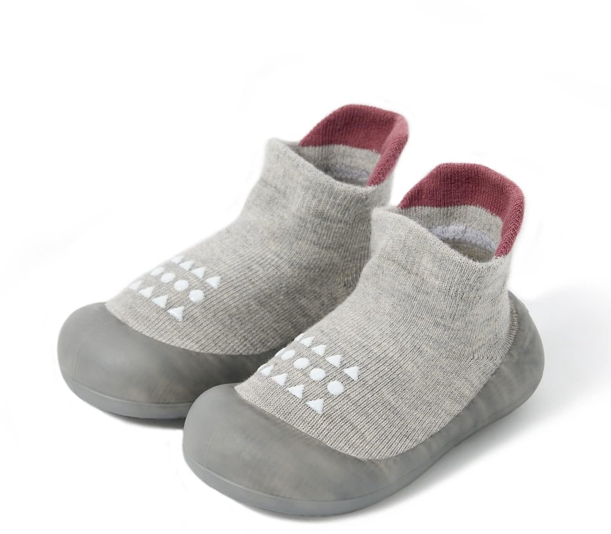 Kraftverdia Baby Schoentjes - Unisex - Anti-slip, Zachte Zool - Comfortabel en Ademend - Maat 20/21 - 12.5 cm - 12-18 maanden - Grijs