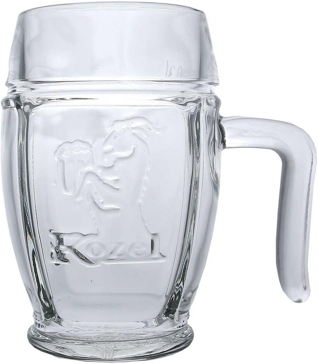 Set van 6 Bierpullen met Hoornvat 0.3L - Stevige Glazen Bierbekers Tsjechische Stijl