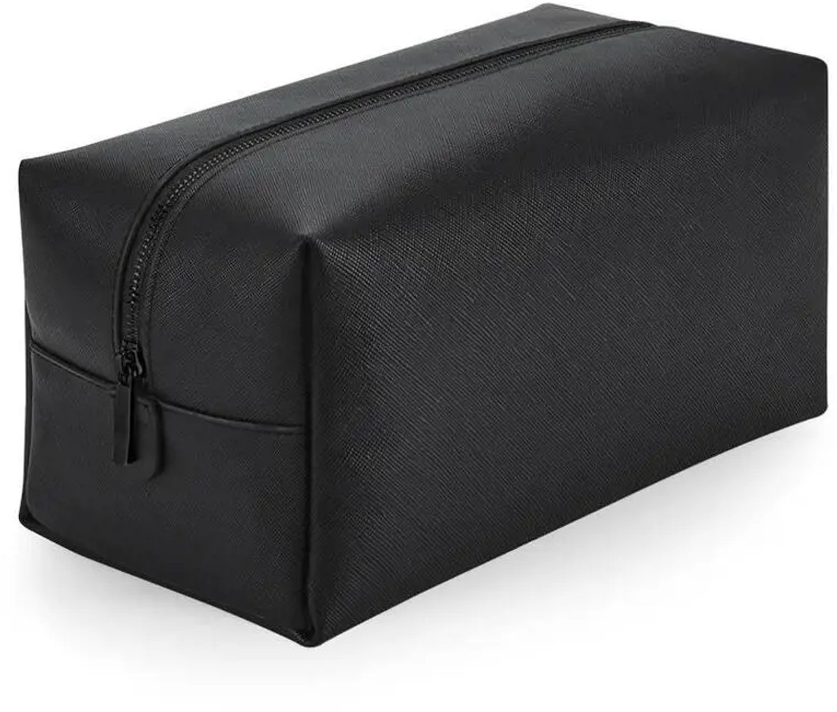 Toilettas & Accessoiretasje – Black/Black – Luxe Mat PU – Make-up & Essentials – Gouden Ritssluiting – Compact Organiser