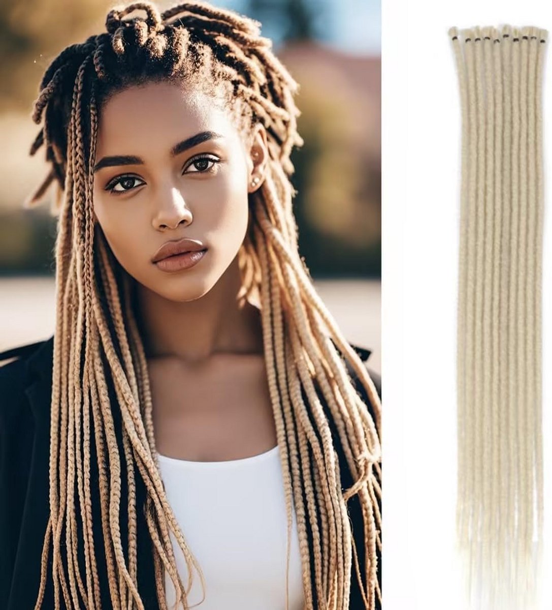 Dreadlocks Extensions Kunsthaar Set 15 stuks 61 cm Ombre Blonde