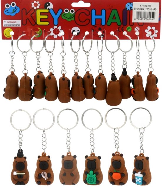 Kawaii Rubberen Sleutelhanger – Capibara | Cute Keychain