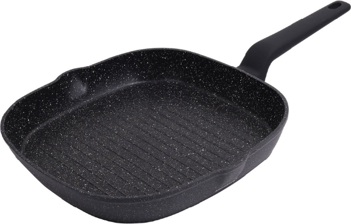 Bol.com Grillpan| Steakpan voor gas, inductie en elektrische kookplaat| 28cm - PFAS-vrij aanbieding