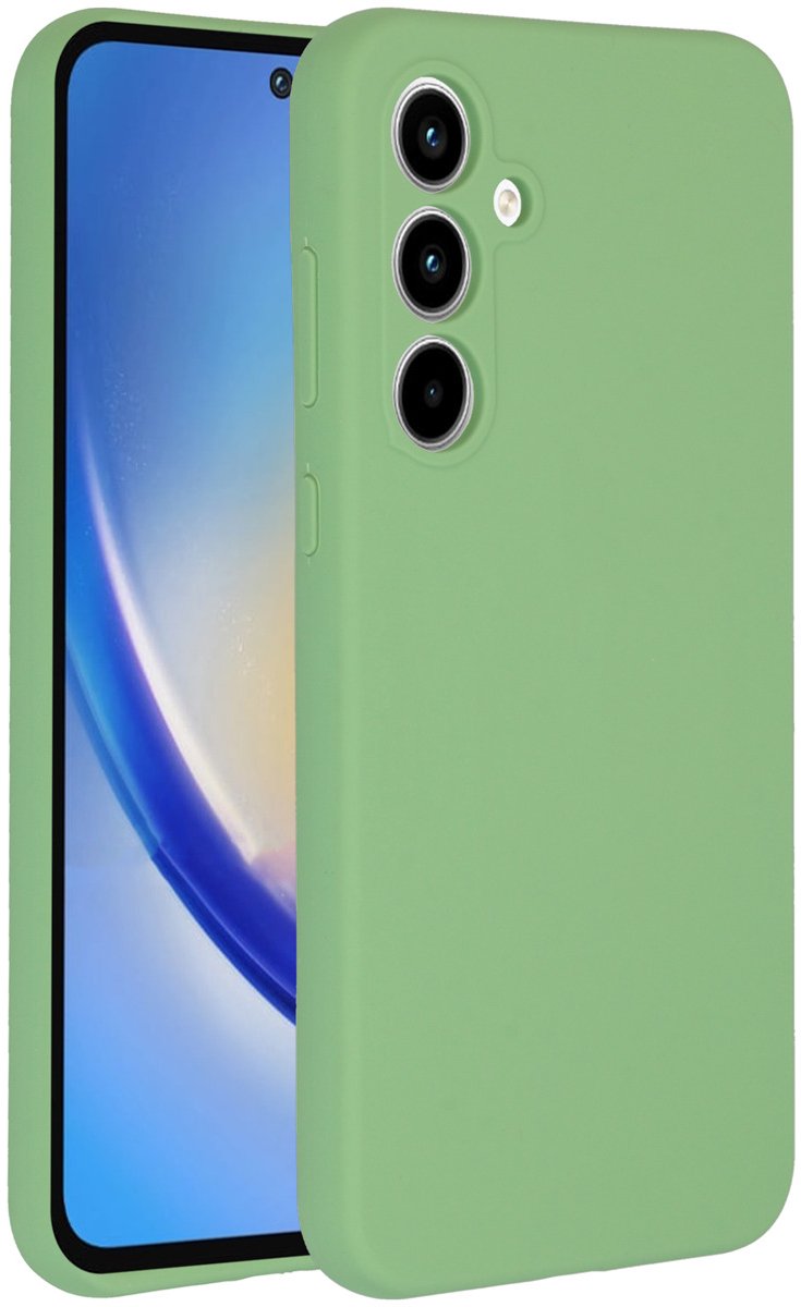 Accezz Hoesje - Geschikt voor Samsung Galaxy A35 - Liquid Silicone Backcover - Groen