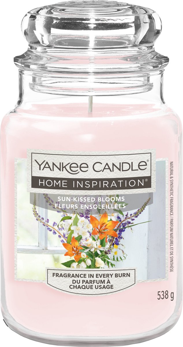 Yankee Candle Home Inspiration - Sun-Kissed Blooms Large Jar - tot 150 branduren Roze