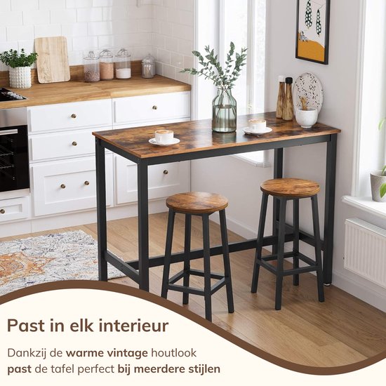 HOMCOM bartafel moderne ronde eettafel 360° draaitafel bistrotafel in