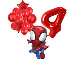 Spidey ballonnen pakket - 72x47cm - Folie Ballon set - Spiderman - Themafeest - 4 jaar - Verjaardag - Ballonnen - Versiering - Helium ballon