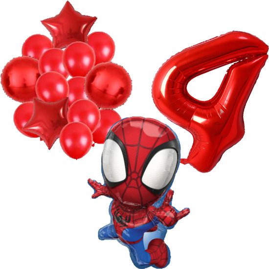 Spidey ballonnen pakket - 72x47cm - Folie Ballon set - Spiderman - Themafeest - 4 jaar - Verjaardag - Ballonnen - Versiering - Helium ballon