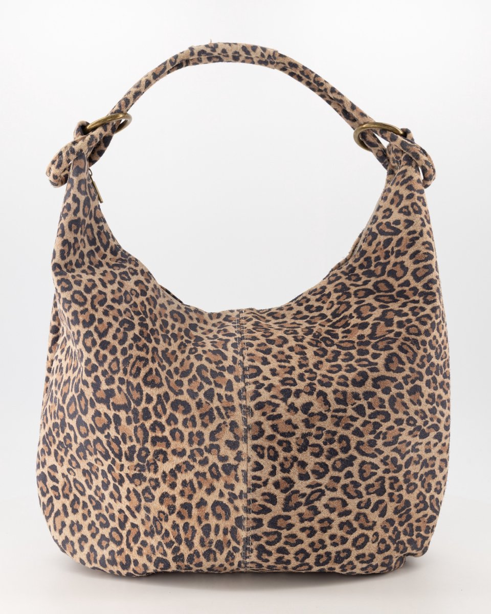 Teatro - Suez - Schoudertas - Handtas - Groot - Suede - Leer - Leopard
