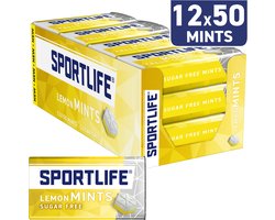 Sportlife Mints Lemon Mint - frisse suikervrije mints - 12x35g
