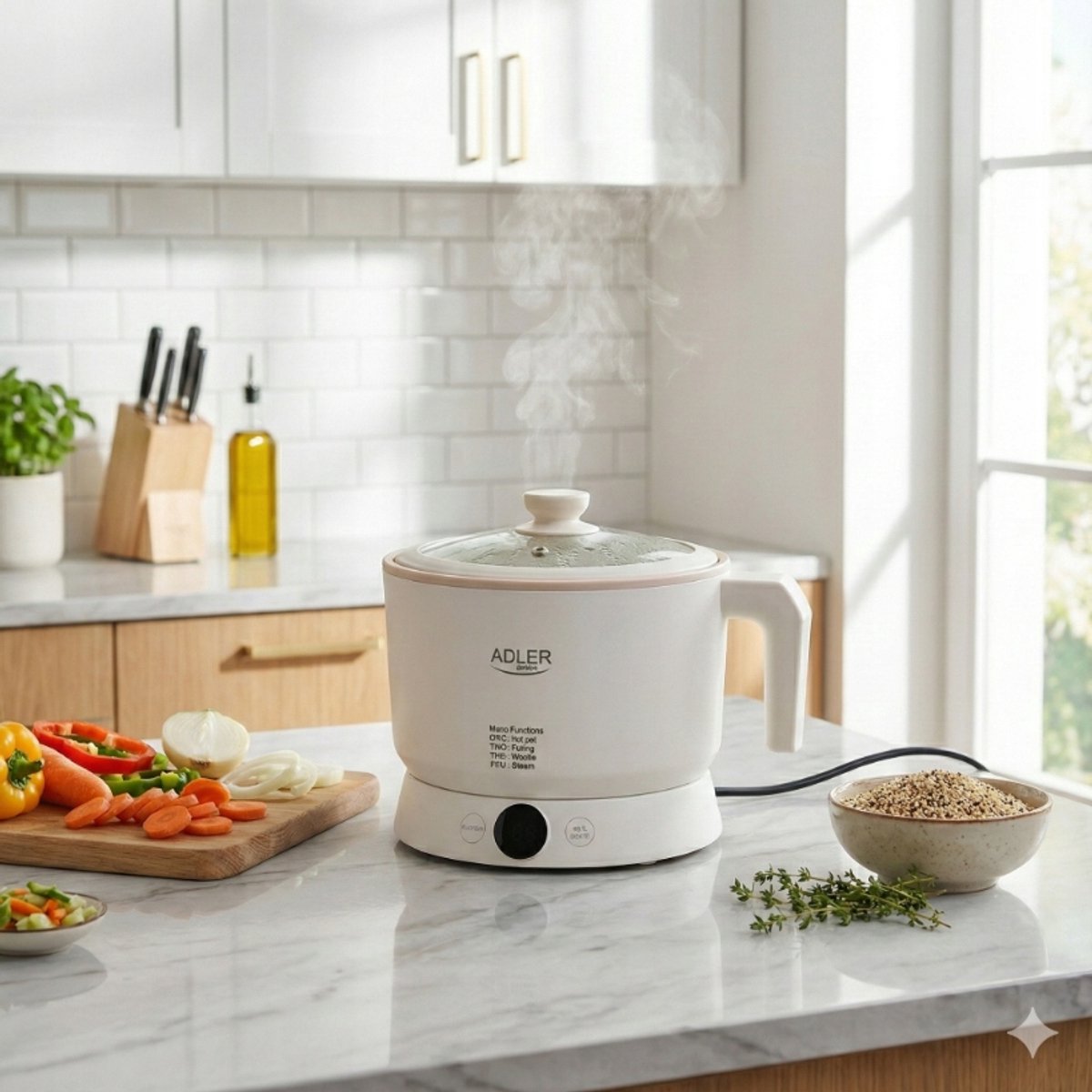 Multicooker 1L – Multifunctionele Elektrische Kookpot – 4 Standen – Adler AD6422 – foto 4