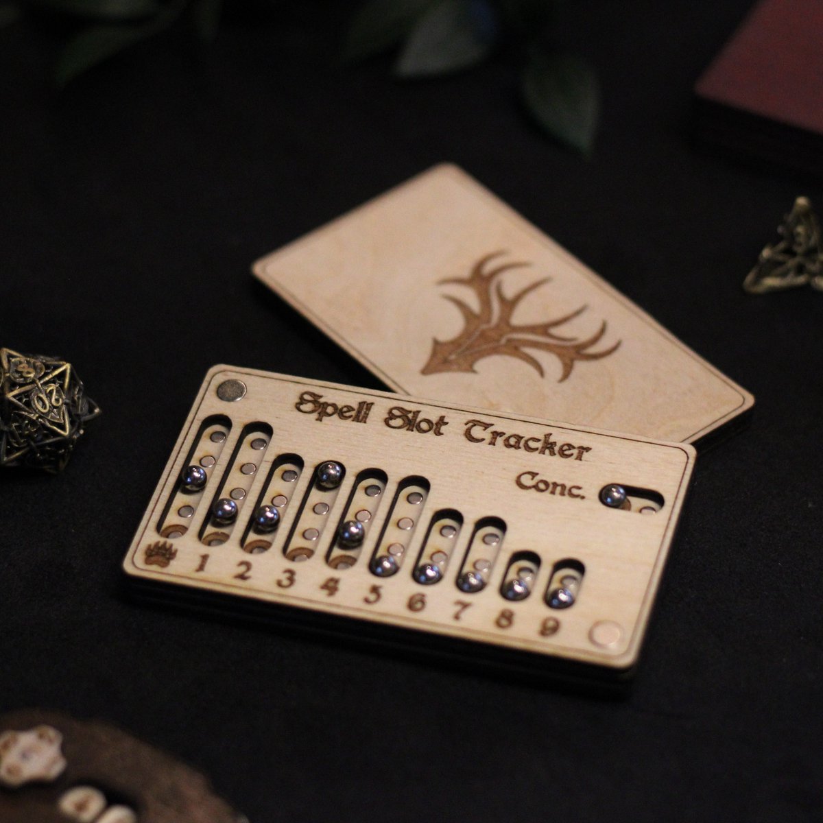 Spell Slot Tracker voor Druid class in Dungeons & Dragons - Hout - Berken - Dnd 5e spells tracker - Tavarnan Gaming