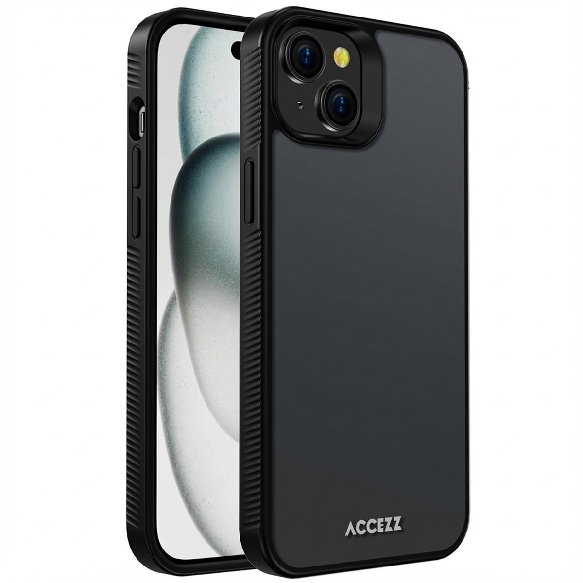 Accezz Hoesje Geschikt voor iPhone 15 Plus Hoesje - Accezz Rugged Frosted Backcover - Zwart