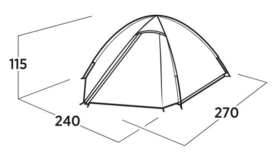 Easy Camp Rondane 3 Tent 3 Persoons Koepeltent Lichtgewicht Aluminium stokken Groen van Merkloos — afbeelding 5