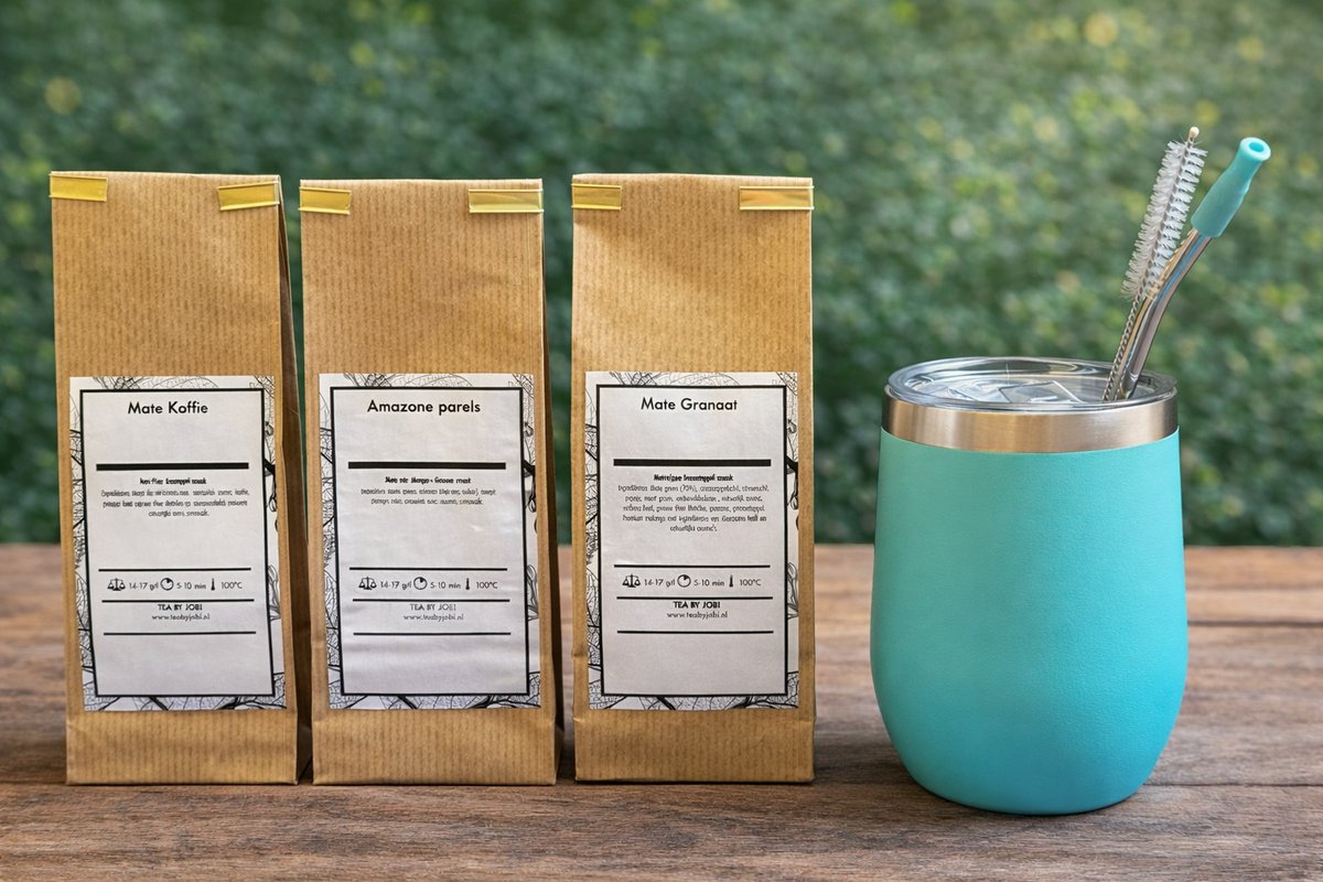 Maté Classic starterspakket, compleet met populaire Kalebas, Bombilla en drie smaken heerlijke Maté