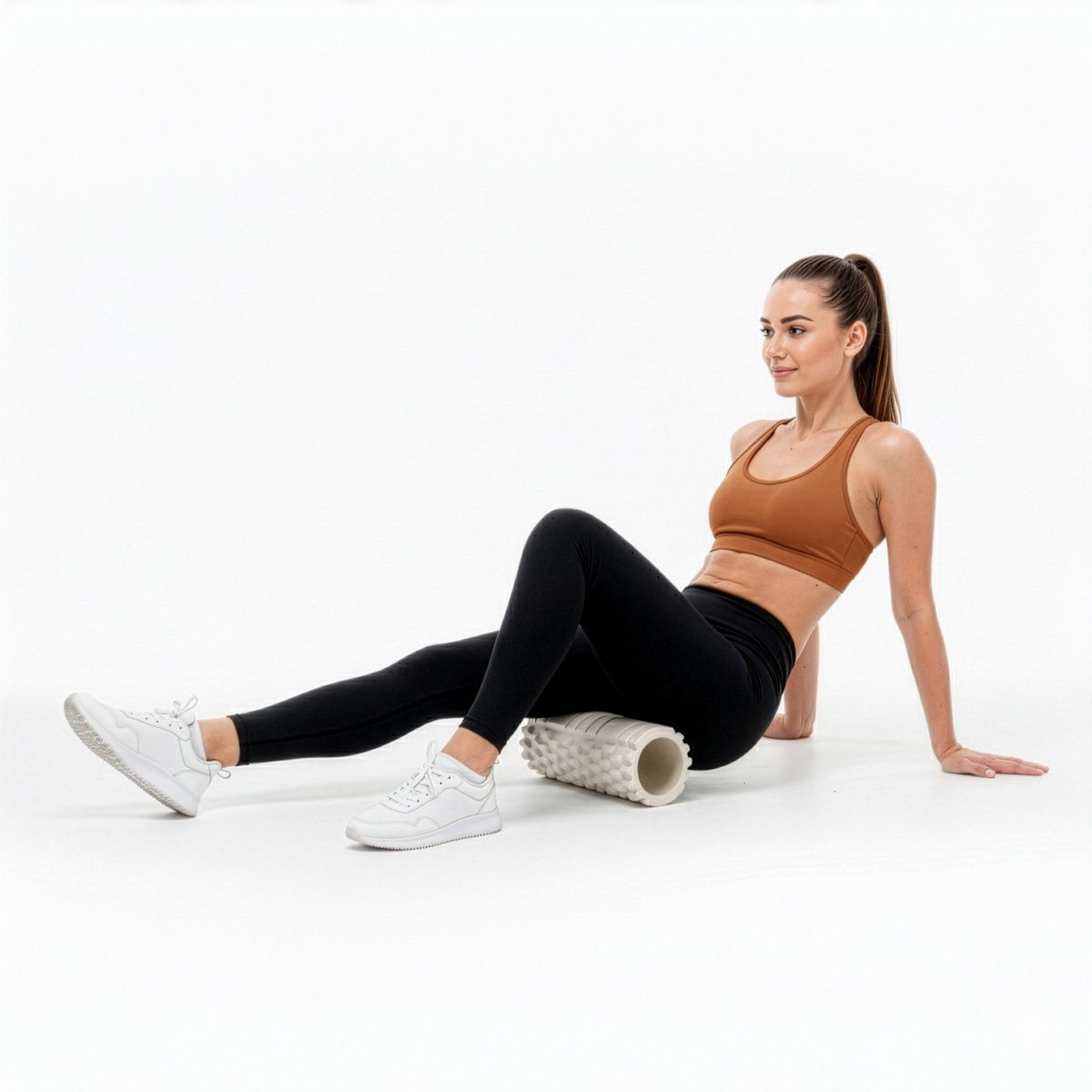 Actiget® Foam roller - Triggerpoint massage - Massage roller - 33 CM - Medium Hard - Lichtbeige thumbnail 4