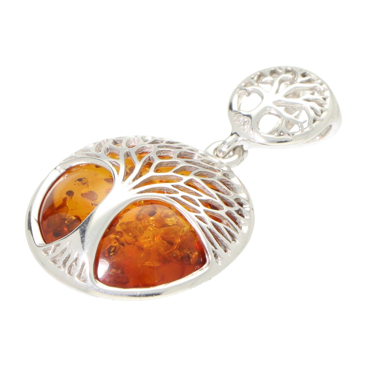 La Rosa Princesa Tree of Life Hanger met Amber voor Dames 925 zilver – Levensboom Sieraad