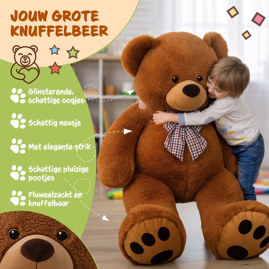 Monzana Knuffelbeer XL - 100cm Staand Pluch - Bruin van Monzana — afbeelding 3