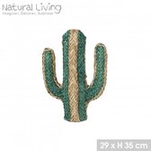 "NATURAL LIVING" Decoratieve Cactus van Maïstouw en Scirpus Yagara 29 x H35 cm