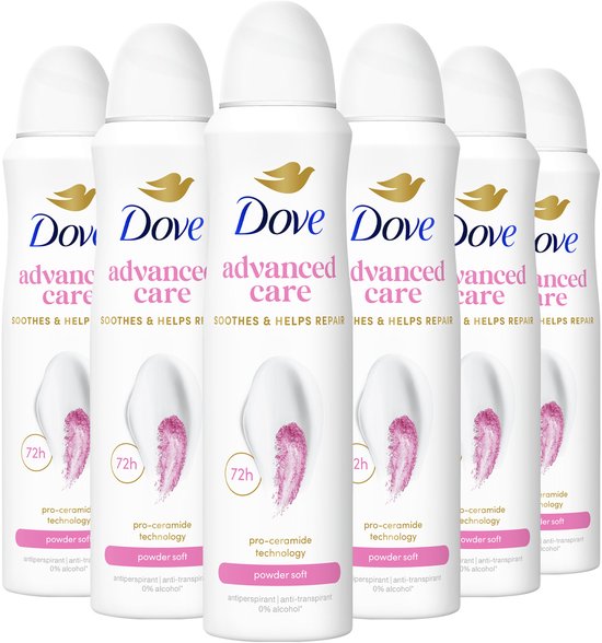 Dove - Anti-Transpirant Deodorant Spray - Advanced Care - Powder Soft - 6 x 150 ml