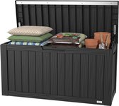 LifeGoods Opbergbox - 300L - Kussenbox - Waterdicht - Tuinkussenbox - Roestvrij - Tuinbox - 117.5x47.5x59 cm - Zwart