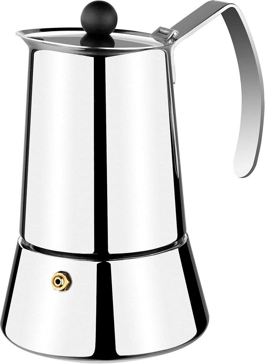 4-kops koffiezetapparaat roestvrij staal glanzend 30 cm