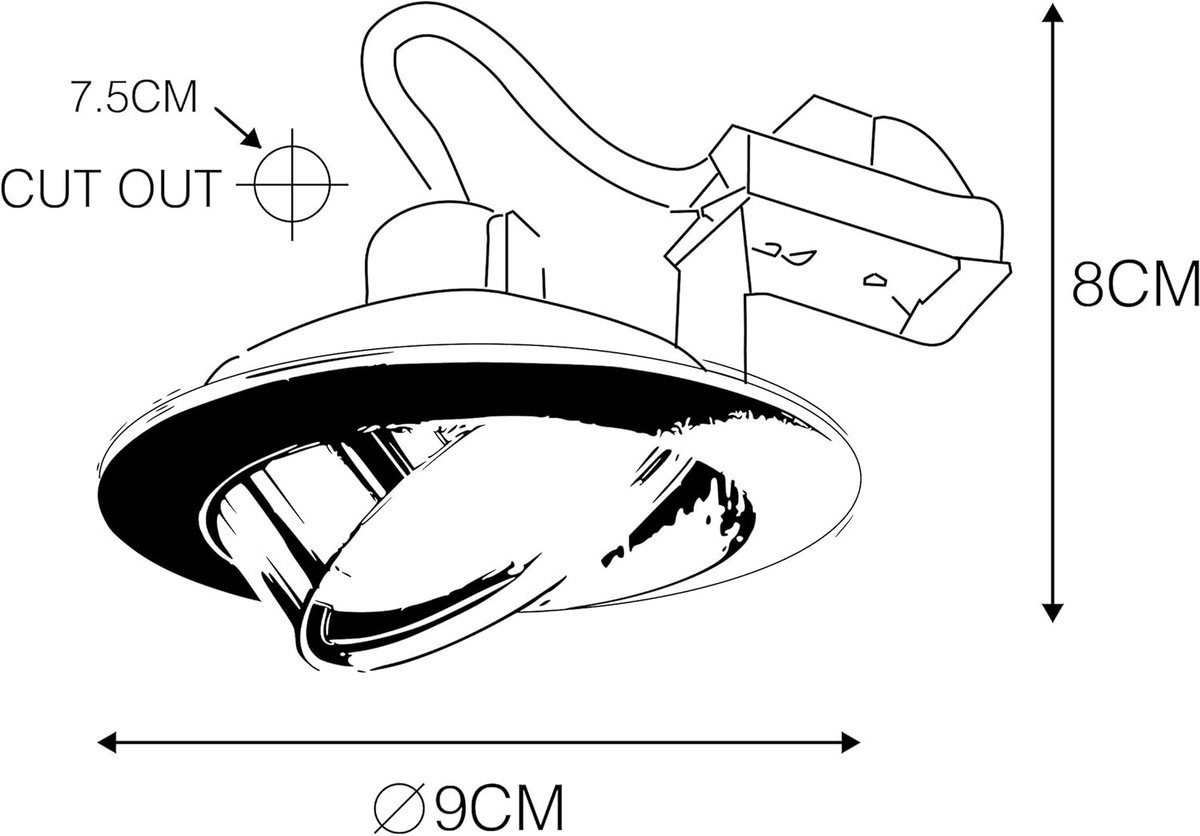 Moderne kantelbare inbouwspot in koper - 9 cm - GU10 - 50W - geschikt voor LED