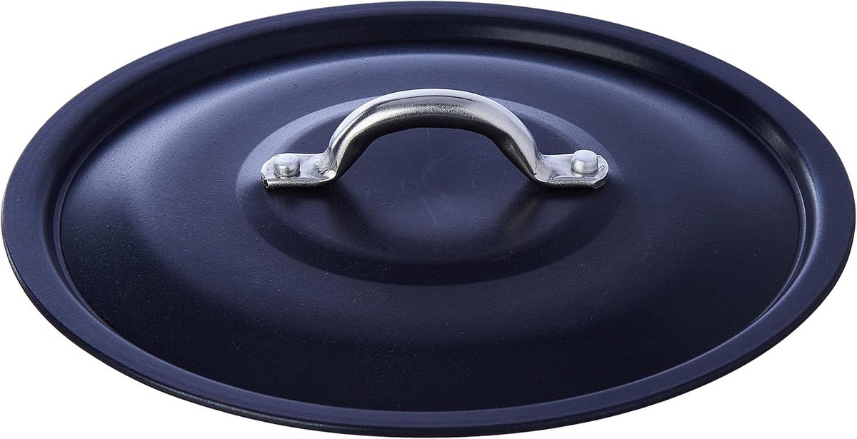 Aluminium Deksel 16 cm met Stalen Brug - Zwart