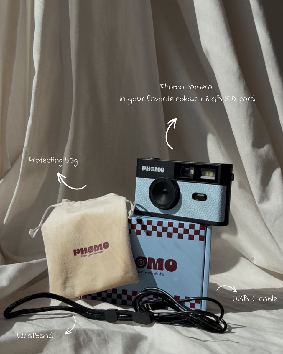 Phomo - Digital Retro Camera - Schermvrij - Lichtroze - 8GB thumbnail 6
