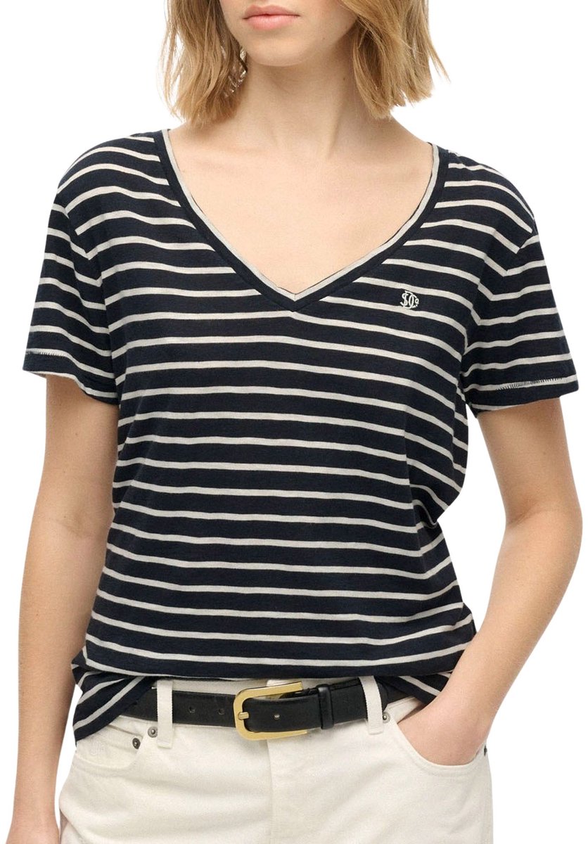 Superdry Studios Slub Embroidered Shirt Dames Wit