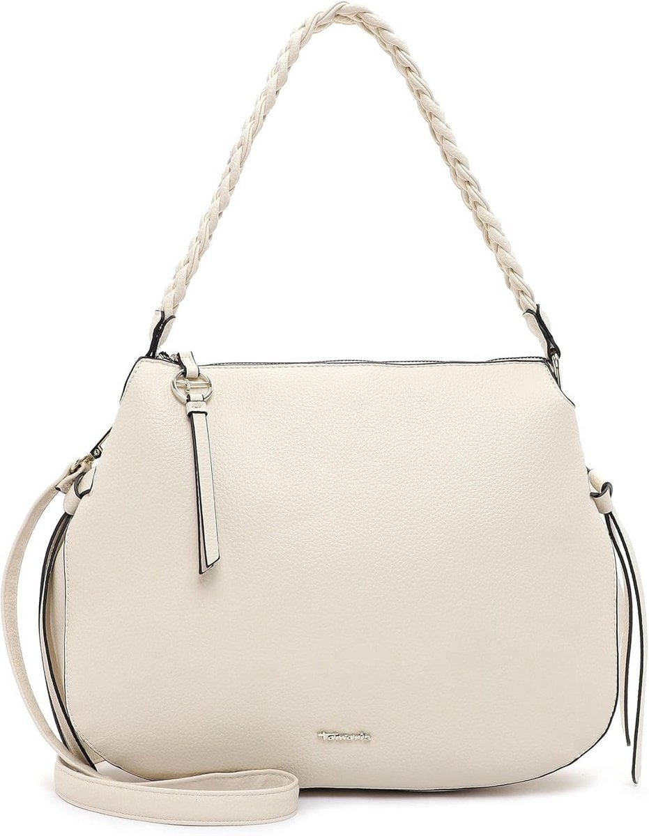 Grote Dames Handtas Schoudertas Beige Shopper Met Gevlochten Riem