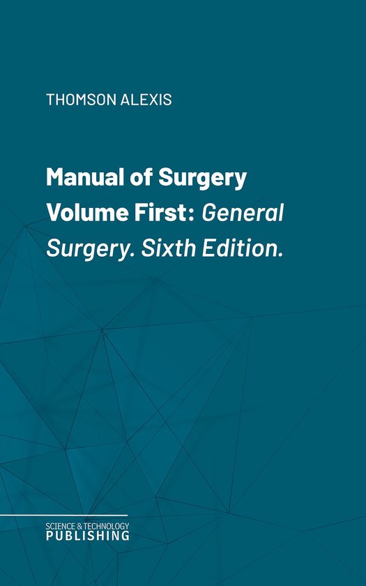 Manual of Surgery Volume First - cover