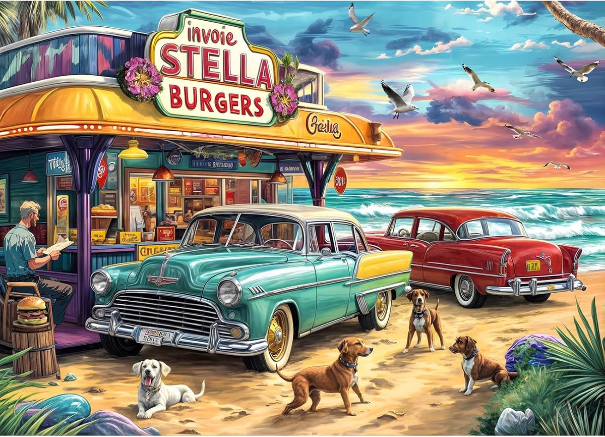 Uitdagende Puzzel 1000 Stukjes voor Volwassenen en Gezin - Thema: Seaview Campground