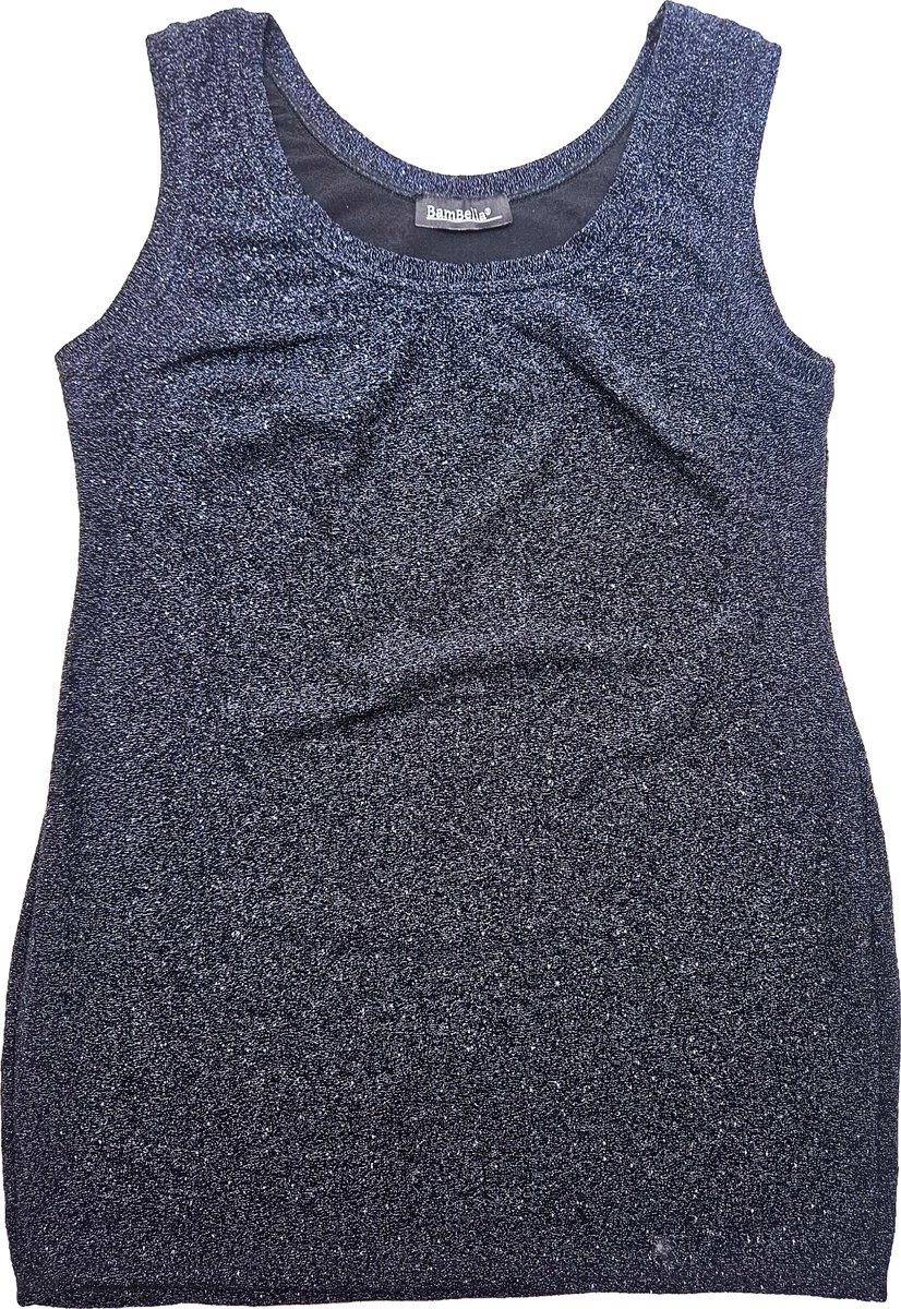 Jurk - Maat L/XL - Feest glitter kort jurkje mini tuniek Zwart blauw met glitters